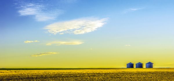 western landscape horizon silos