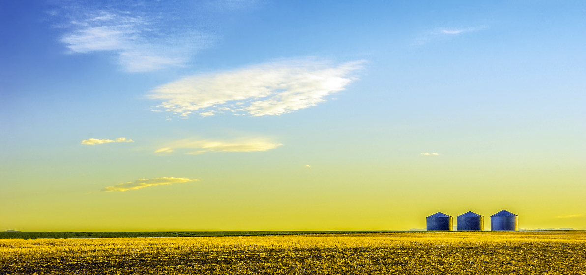 western landscape horizon silos