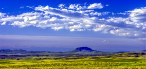 Blue Mountain Under Cloud Scatter